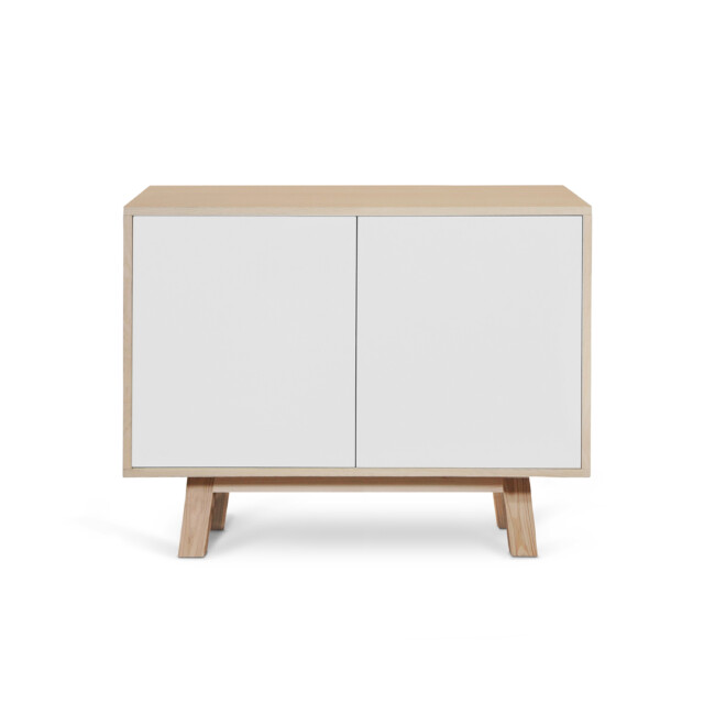 Mon petit meuble français - Petit buffet en bois 2 portes KUBE 80 & 100 cm – version basse, 11 couleurs