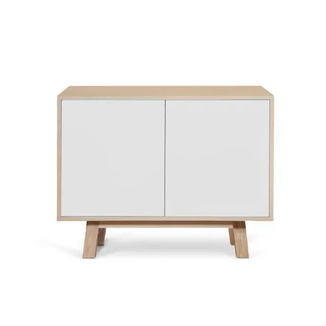 Petit buffet en bois 2 portes KUBE 80 & 100 cm – version basse, 11 couleurs par la marque Mon petit meuble français Mon petit meuble français - Petit buffet en bois 2 portes KUBE 80 & 100 cm – version basse, 11 couleurs