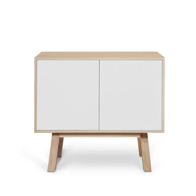 Petit buffet en bois 2 portes KUBE 80 & 100 cm – version haute, 11 couleurs par la marque Mon petit meuble français Mon petit meuble français - Petit buffet en bois 2 portes KUBE 80 & 100 cm – version haute, 11 couleurs
