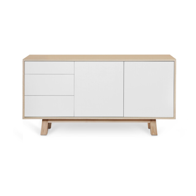 Mon petit meuble français - Buffet en bois 2 portes 3 tiroirs KUBE 120 & 140 cm – version basse, 11 couleurs