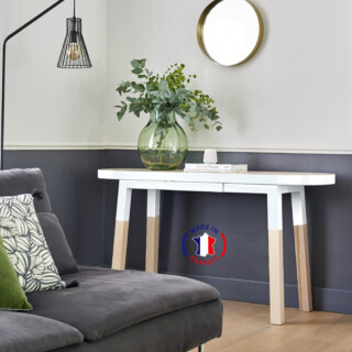 Mon Petit Meuble Français - Console en bois massif ovale ÉGÉE – 12 longueurs, 11 couleurs