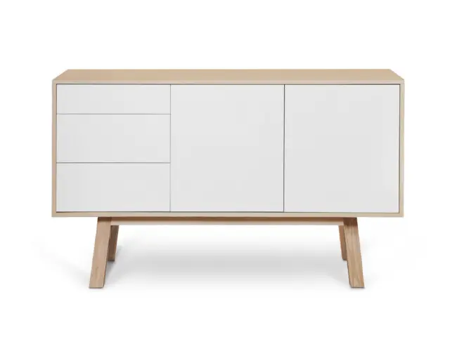 MON PETIT MEUBLE FRANÇAIS - Buffet en bois 2 portes 3 tiroirs KUBE 120 & 140 cm - version haute