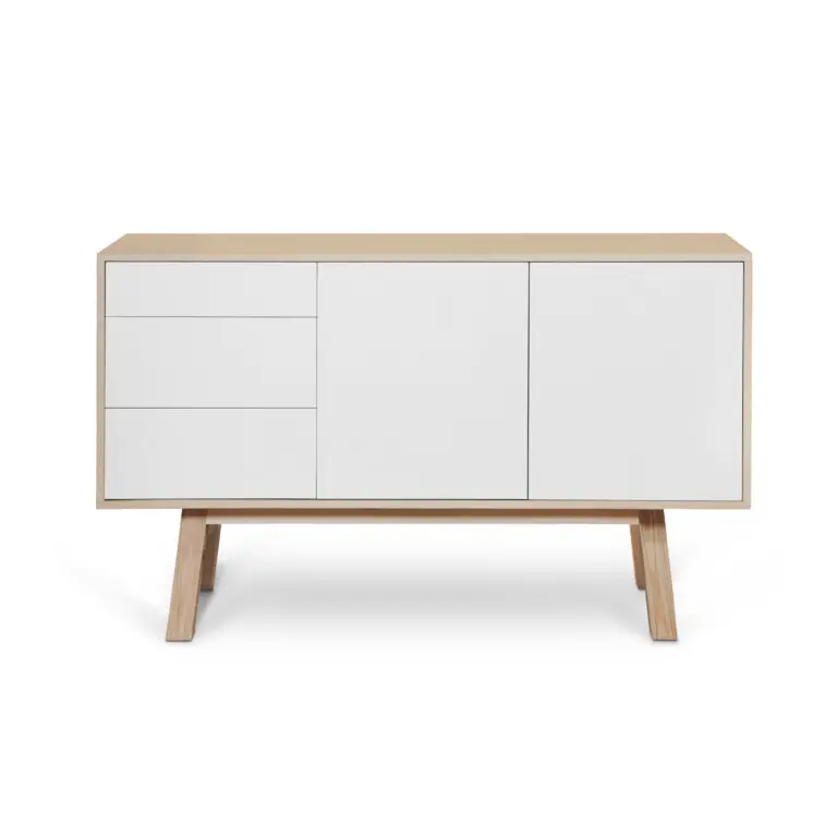 MON PETIT MEUBLE FRANÇAIS - Buffet en bois 2 portes 3 tiroirs KUBE 120 & 140 cm - version haute