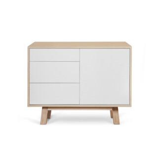 Mon Petit Meuble Français - Petit buffet bois KUBE 3 tiroirs 80 & 100 cm – version basse, 11 couleurs