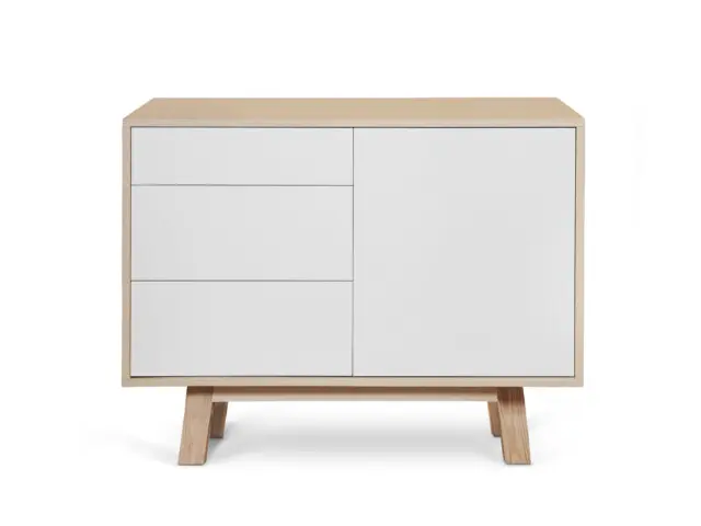 MON PETIT MEUBLE FRANÇAIS - Petit buffet bois KUBE 3 tiroirs 80 & 100 cm - version basse