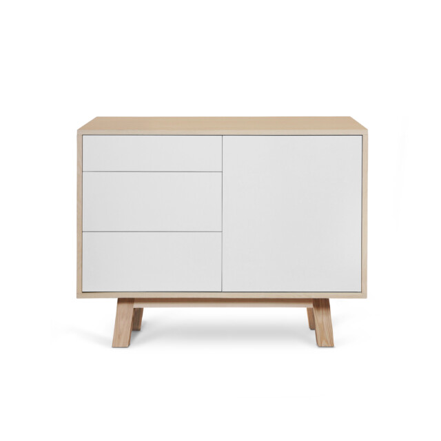 Mon petit meuble français - Petit buffet bois KUBE 3 tiroirs 80 & 100 cm – version basse, 11 couleurs