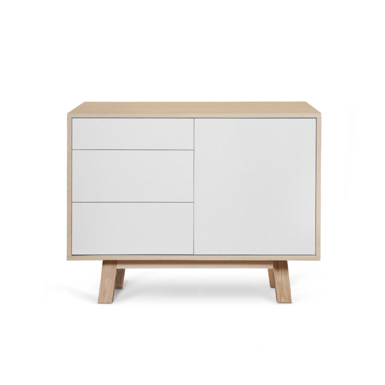 MON PETIT MEUBLE FRANÇAIS - Petit buffet bois KUBE 3 tiroirs 80 & 100 cm - version basse