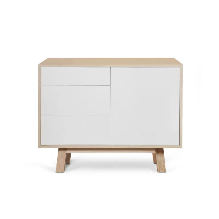 MON PETIT MEUBLE FRANÇAIS - Petit buffet bois KUBE 3 tiroirs 80 & 100 cm - version basse