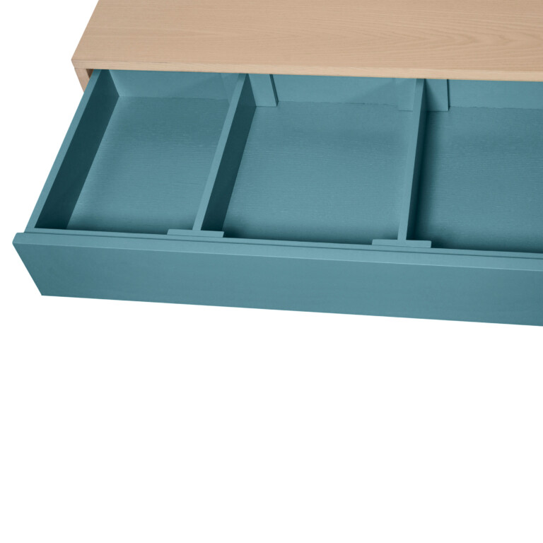 MON PETIT MEUBLE FRANÇAIS - Petit buffet bois KUBE 3 tiroirs 80 & 100 cm - version basse