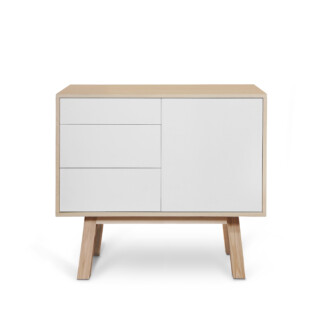 Mon Petit Meuble Français - Petit buffet bois KUBE avec 3 tiroirs 80 & 100 cm – version haute, 11 couleurs