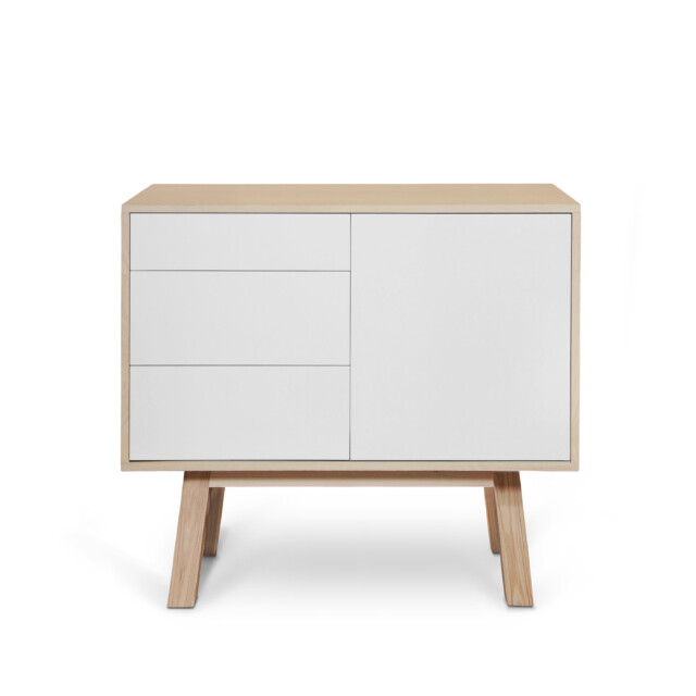 Mon petit meuble français - Petit buffet bois KUBE avec 3 tiroirs 80 & 100 cm – version haute, 11 couleurs