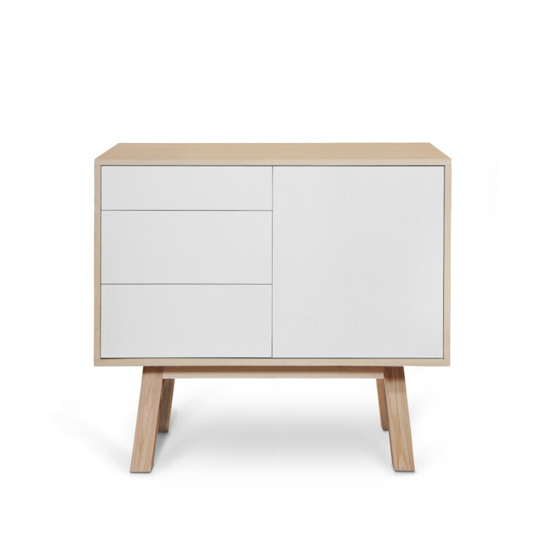 MON PETIT MEUBLE FRANÇAIS - Petit buffet bois KUBE avec 3 tiroirs 80 & 100 cm - version haute