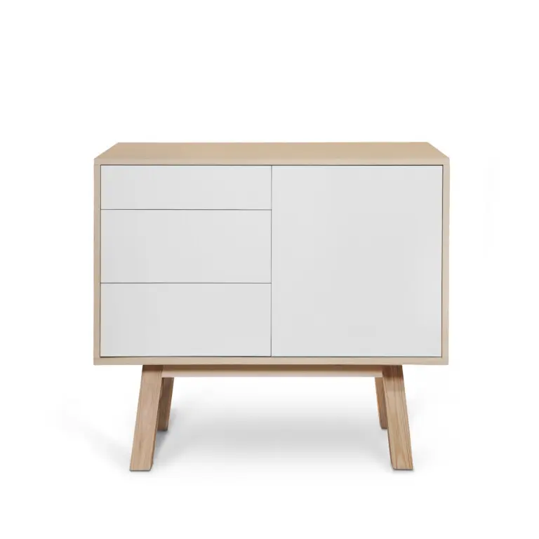file 608 MON PETIT MEUBLE FRANÇAIS - Petit buffet bois KUBE avec 3 tiroirs 80 & 100 cm - version haute