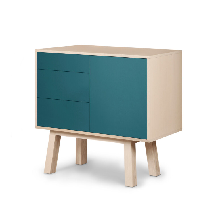 MON PETIT MEUBLE FRANÇAIS - Petit buffet bois KUBE avec 3 tiroirs 80 & 100 cm - version haute