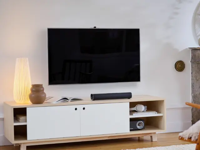 MON PETIT MEUBLE FRANÇAIS - Meuble TV en bois 2 portes coulissantes KUBE - 100 à 200 cm