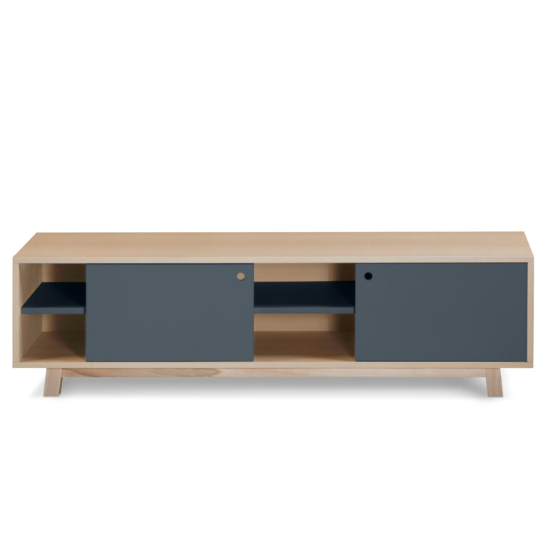 MON PETIT MEUBLE FRANÇAIS - Meuble TV en bois 2 portes coulissantes KUBE - 100 à 200 cm