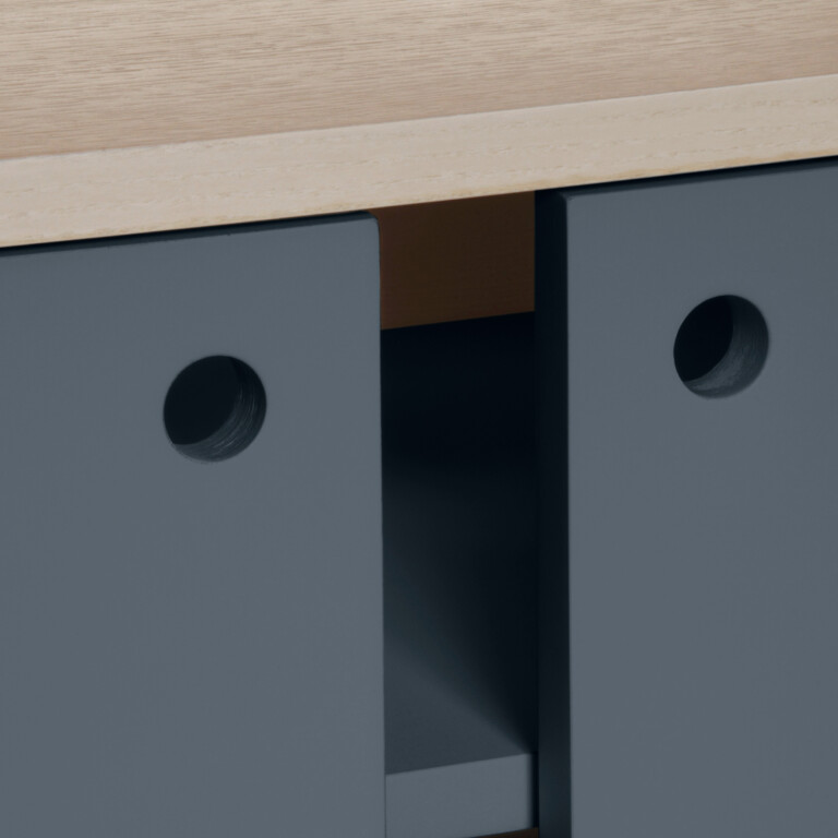 MON PETIT MEUBLE FRANÇAIS - Meuble TV en bois 2 portes coulissantes KUBE - 100 à 200 cm