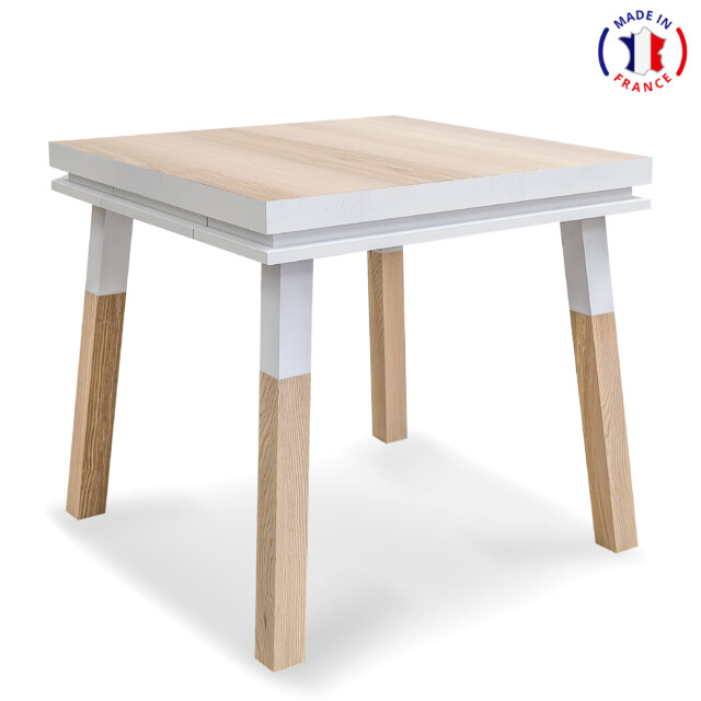 MON PETIT MEUBLE FRANÇAIS - Table bureau carrée en bois massif ÉGÉE - extensible