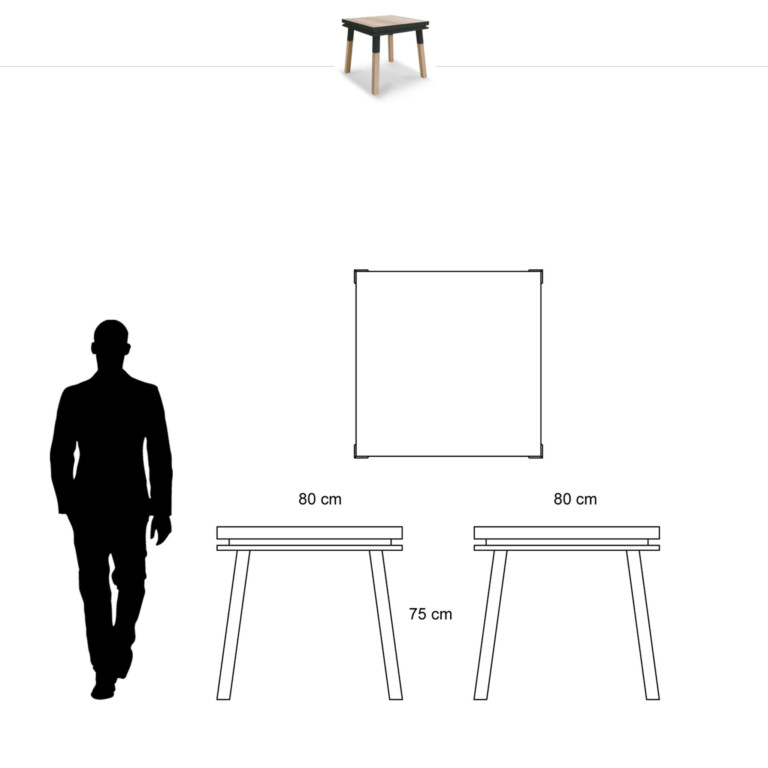 MON PETIT MEUBLE FRANÇAIS - Bureau carré en bois massif ÉGÉE • personnalisable • 11 couleurs