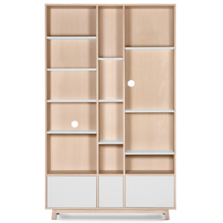 Mon Petit Meuble Français - Bibliothèque bois massif modulable KUBE 140 cm – 3 colonnes, 11 couleurs