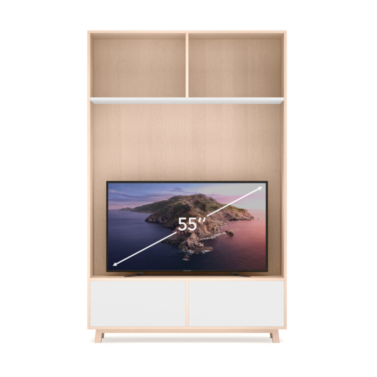 MON PETIT MEUBLE FRANÇAIS - Bibliothèque en bois KUBE pour écran TV - 1 module