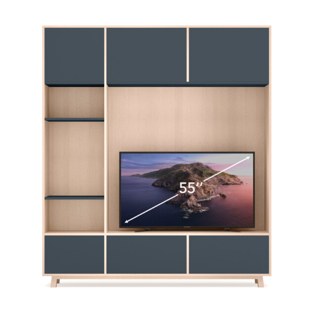 MON PETIT MEUBLE FRANÇAIS - Bibliothèque en bois KUBE pour écran TV - 2 modules