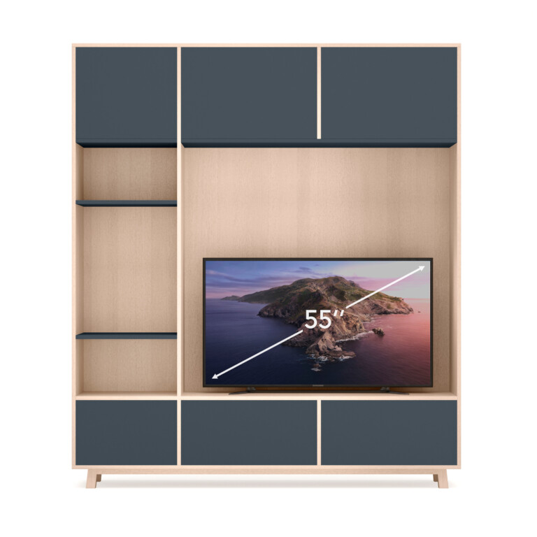 MON PETIT MEUBLE FRANÇAIS - Bibliothèque en bois KUBE pour écran TV - 2 modules
