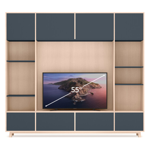 MON PETIT MEUBLE FRANÇAIS - Bibliothèque bois KUBE pour écran TV - 3 modules