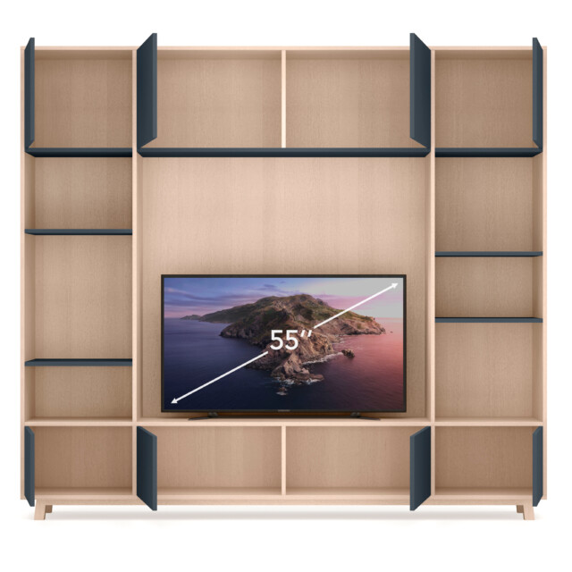 MON PETIT MEUBLE FRANÇAIS - Bibliothèque bois KUBE pour écran TV - 3 modules