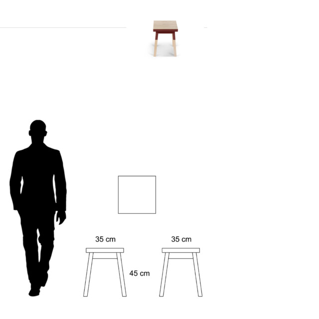 MON PETIT MEUBLE FRANÇAIS - Tabourets en bois massif ÉGÉE carrés - lot de 2