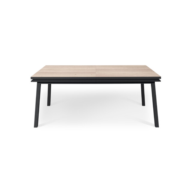 MON PETIT MEUBLE FRANÇAIS - Table extensible ÉGÉE en chêne naturel - piétement noir mat