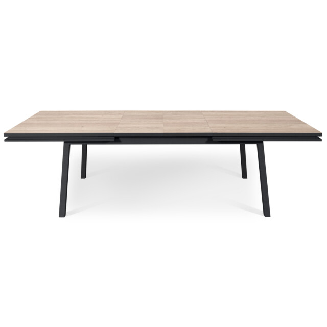 MON PETIT MEUBLE FRANÇAIS - Table extensible ÉGÉE en chêne naturel - piétement noir mat
