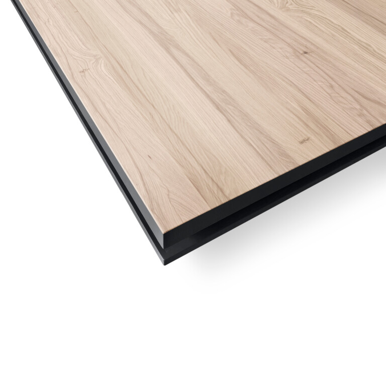 MON PETIT MEUBLE FRANÇAIS - Table extensible ÉGÉE en chêne naturel - piétement noir mat