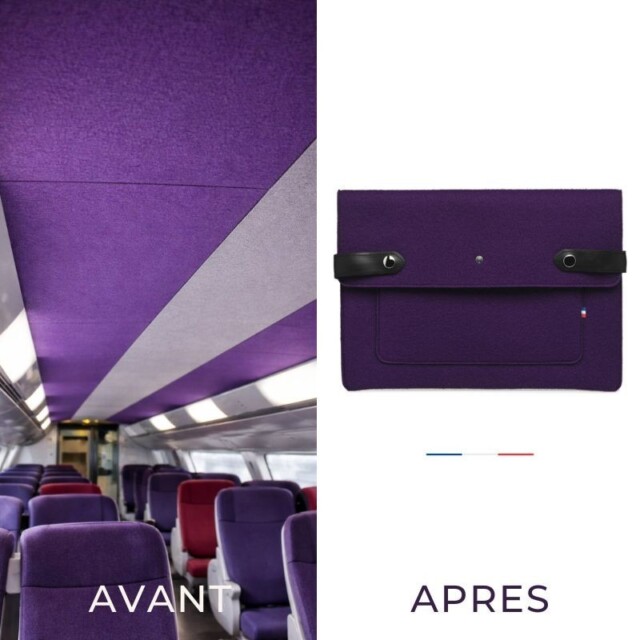 Saint-Lazare - Pochette ordinateur Made in France - Prune