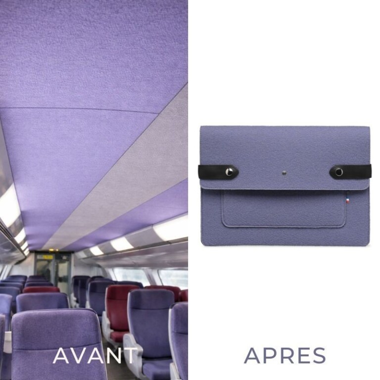 Saint-Lazare - Pochette ordinateur Made in France - Violet clair