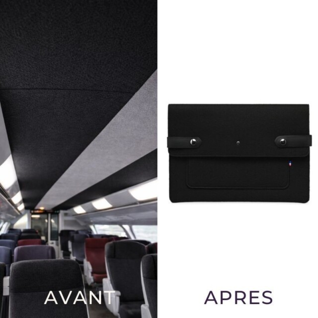 Saint-Lazare - Pochette ordinateur Made in France - noire