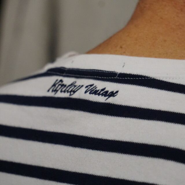 Kiplay Vintage - T-shirt Marinière 100% Cotion Biologique Homme