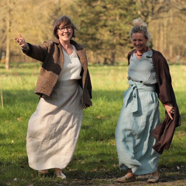 Quintessence - Jupe longue Maya - lin chiné ficelle