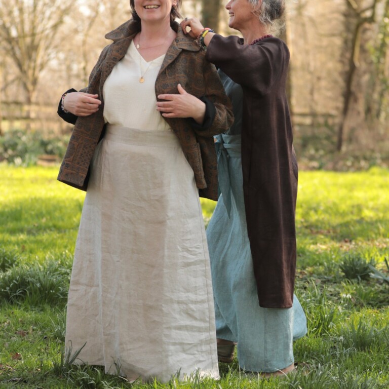 Quintessence - Jupe longue Maya - lin chiné ficelle