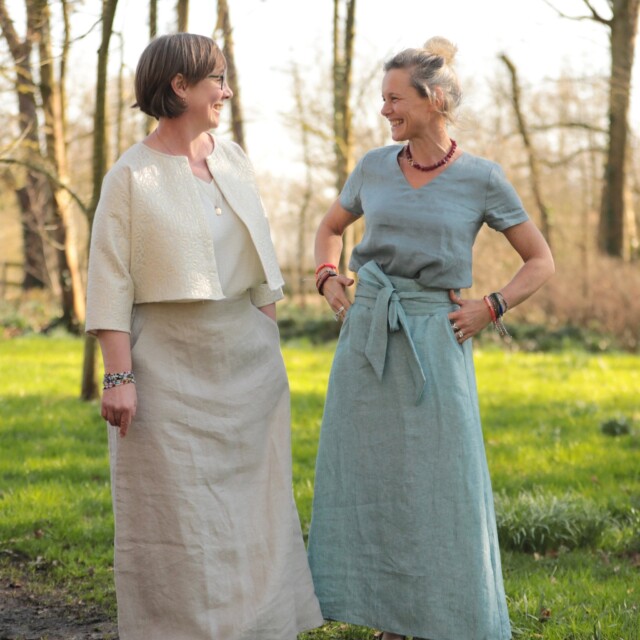 Quintessence - Jupe longue Maya - lin chiné ficelle