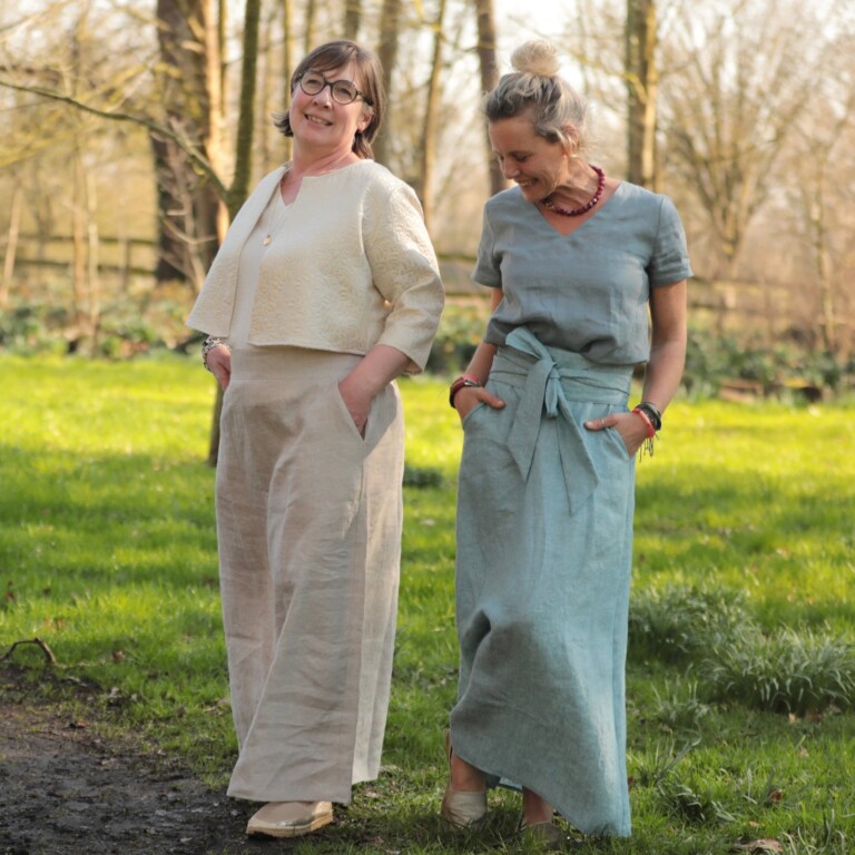 Meta SS25 - Jupe longue Maya - lin chiné ficelle – L