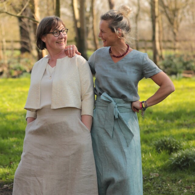 Quintessence - Jupe longue Maya - lin chiné ficelle