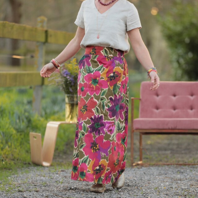 Quintessence - Jupe longue Maya - Satin de coton Toscane