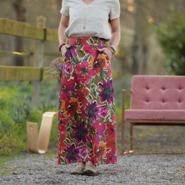 Quintessence - Jupe longue Maya – Satin de coton Toscane