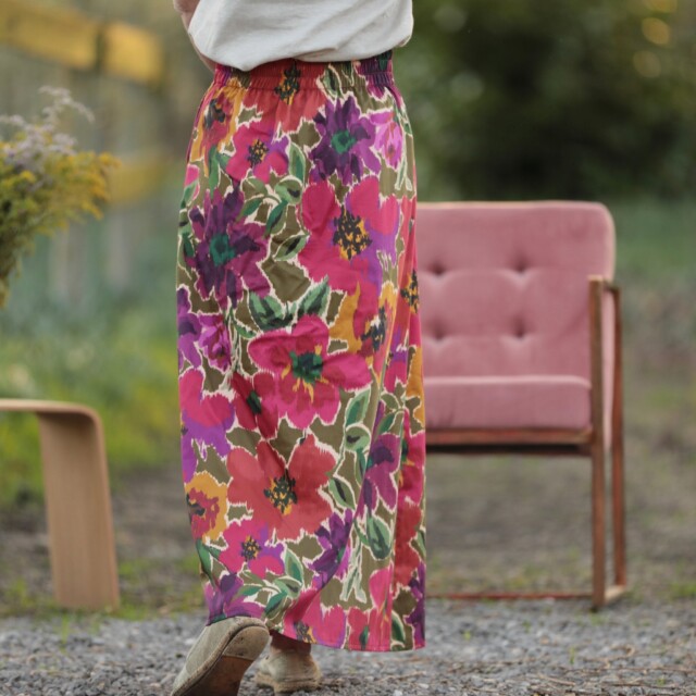 Quintessence - Jupe longue Maya - Satin de coton Toscane