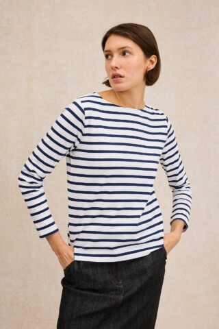 Le Minor - Marinière classique blanche et marine pour femme