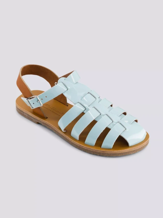 MAX VINCENT - SANDALES FERMEES ACIDULE cuir tannage vegetal bleu pastel Femme