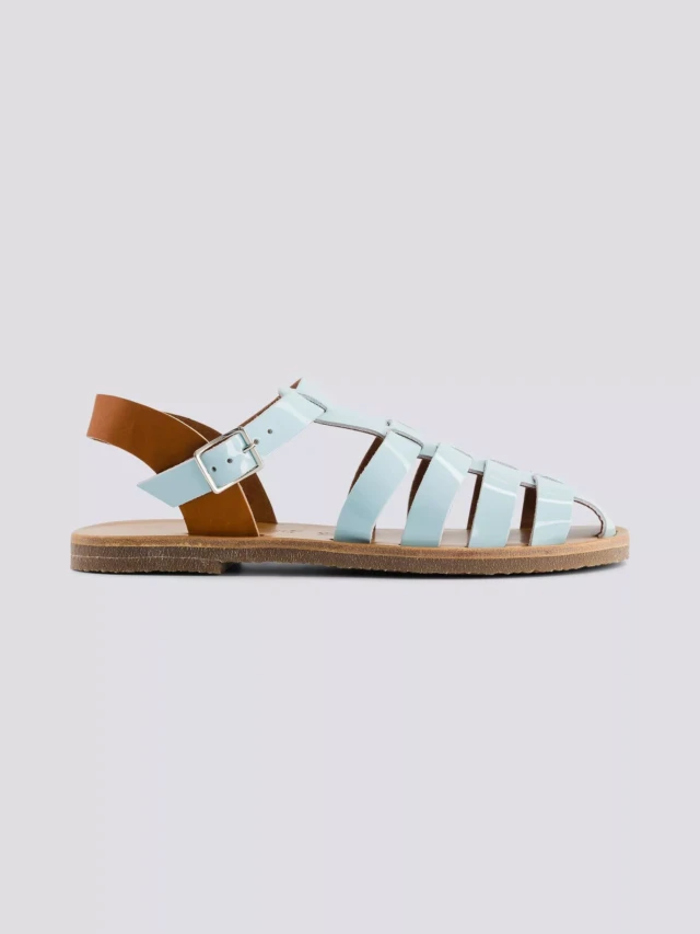 MAX VINCENT - SANDALES FERMEES ACIDULE cuir tannage vegetal bleu pastel Femme