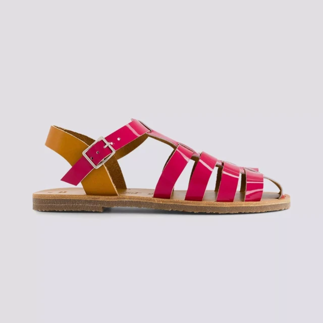 MAX VINCENT - SANDALES FERMEES ACIDULE cuir tannage vegetal fuchsia Femme