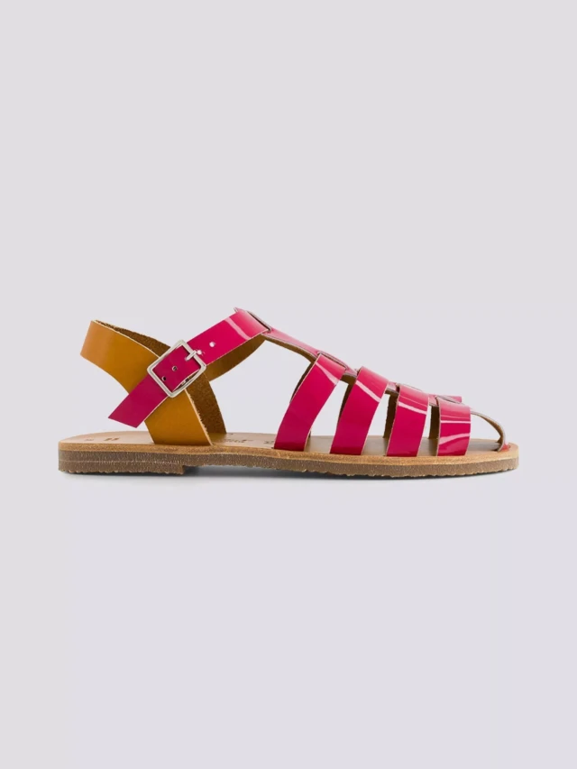 MAX VINCENT - SANDALES FERMEES ACIDULE cuir tannage vegetal fuchsia Femme